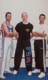 Morne here with Michel le Roux (left) and the French International KickBoxing Coach