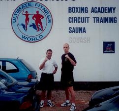 Morne and Brian Mitchell outside his Boxing Gym in Johannesburg South Africa