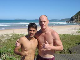 Morne and Felipe at the beach in Buzios (Brazil) after their training session