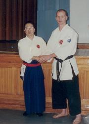 Morne with Hanshi Kisho Inoue at the International training seminar held in Johannesburg South Africa